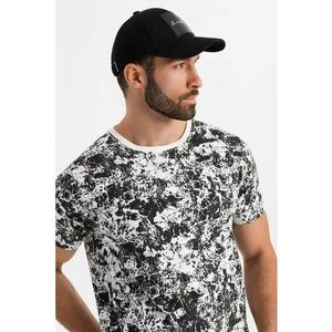 Tricou cu decolteu la baza gatului si model tie-dye imagine