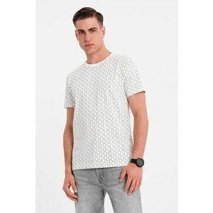 Tricou cu decolteu la baza gatului si model geometric imagine