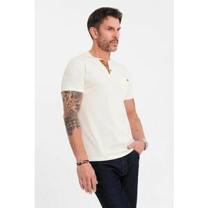 Tricou din bumbac cu fenta cu nasturi imagine