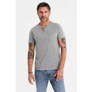Tricou din bumbac cu fenta cu nasturi imagine