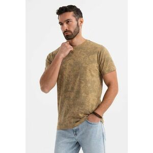 Tricou cu decolteu la baza gatului si model tie-dye imagine