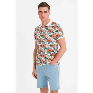 Tricou polo cu model floral imagine