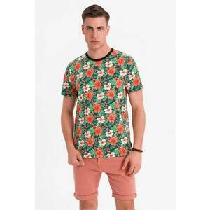 Tricou din bumbac cu model floral imagine