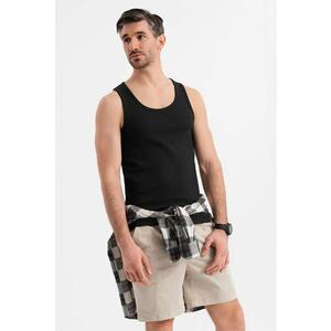 Top din amestec de bumbac cu model uni imagine