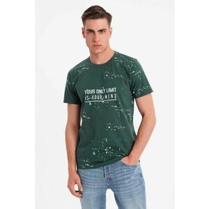 Tricou cu imprimeu si decolteu la baza gatului imagine