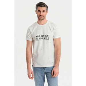 Tricou cu imprimeu si decolteu la baza gatului imagine