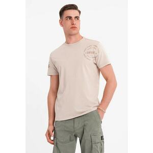 Tricou de bumbac cu decolteu la baza gatului imagine