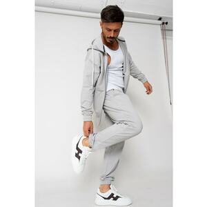 Set Neo hanorac cu fermoar si pantalon Baggy Grey 15573 imagine