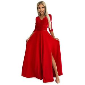 Rochie lunga eleganta din dantela cu crapatura pe picior imagine