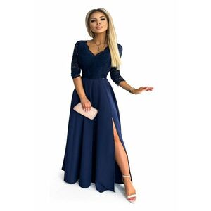 Rochie lunga eleganta din dantela cu crapatura pe picior imagine