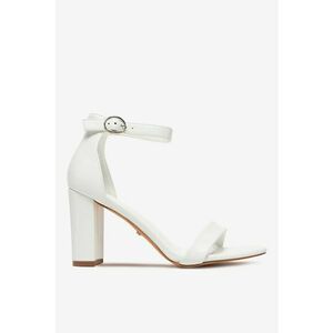 Sandale cu toc Material Sintetic - Culoare Alb imagine