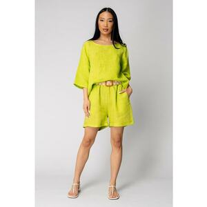 Set bluza si pantalon scurt din 100% IN Lime Green 16373 imagine