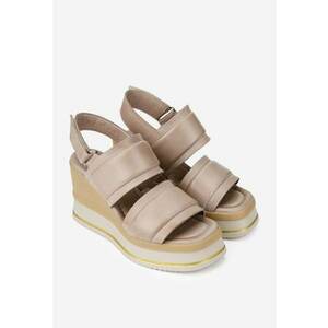 Sandale dama taupe cu platforma imagine