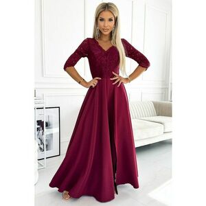 Rochie maxi cu fanta pe picior si decolteu in V - imagine