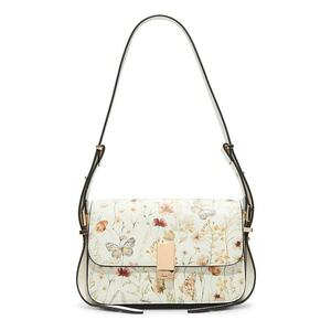 Geanta de piele ecologica cu bareta de umar si model floral Eteini imagine