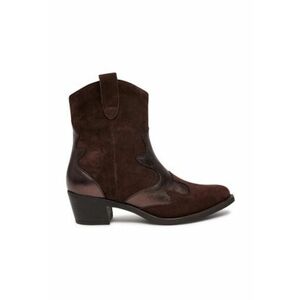 Cizme de cowboy maro - piele naturala - imagine