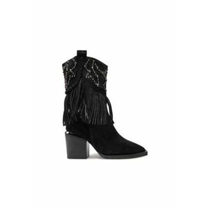 Cizme de cowboy negru - piele naturala - imagine
