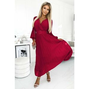 Rochie plisata cu curea in talie - imagine
