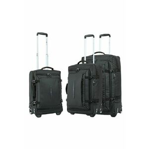 Set trolere SW42503 - 1 bagaj de cabina si 2 de cala - 36L/57L/78L - 2 roti - poliester impermeabil - negru imagine