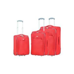 Set trolere extensibile SW233 - 1 bagaj de cabina si 2 de cala - poliester - 2 roti - rosu imagine