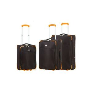 Set trolere extensibile SW233 - 1 bagaj de cabina si 2 de cala - poliester - 2 roti - maro imagine