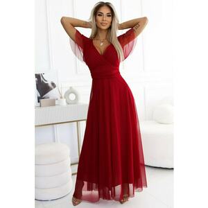 Rochie lunga cu decolteu si maneca scurta - imagine