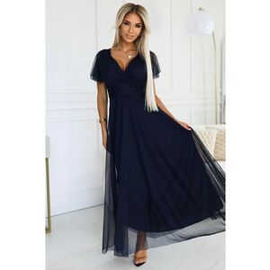 Rochie lunga cu decolteu si maneca scurta - imagine
