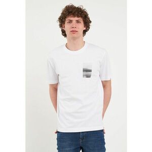 Tricou din bumbac cu decolteu la baza gatului imagine