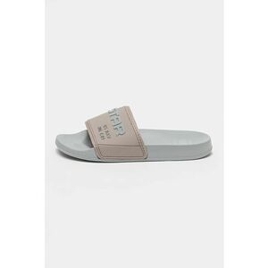 Papuci din piele ecologica cu logo in relief Cart imagine