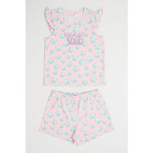 Pijama cu pantaloni scurti si model grafic - 2 piese imagine