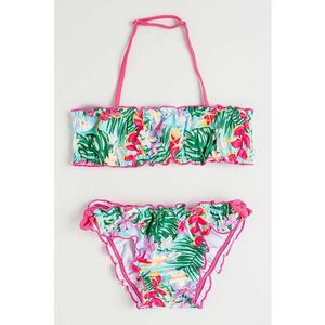 Costum de baie din doua piese cu model tropical imagine