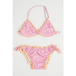 Costum de baie din doua piese cu margini contrastante imagine