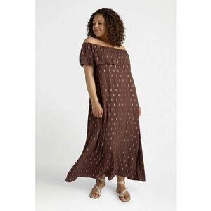 Rochie midi cu decolteu pe umeri imagine