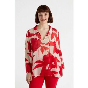 Bluza semi-transparenta cu guler cu funda imagine