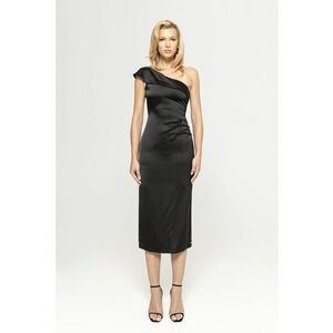 Rochie din satin cu decolteu pe un umar imagine