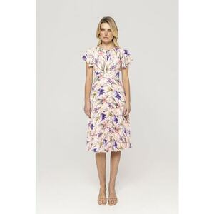 Rochie cu maneci butterfly si model floral imagine