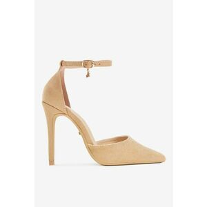 Pantofi bej din textil imagine