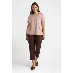 Pantaloni crop cu croiala conica imagine