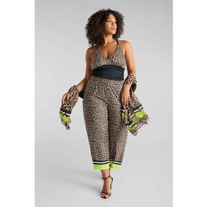 Pantaloni palazzo cu imprimeu leopard imagine