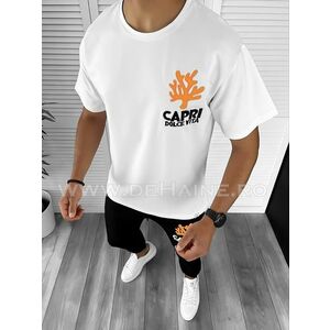 Trening barbati alb cu imprimeu oversize B7962 54-4 imagine