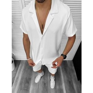 Compleu de vara alb camasa + pantaloni 8203A D10 imagine