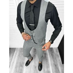 Compleu barbati Vesta + Pantaloni Lant si cravata cadou B4148 7-4.2 imagine
