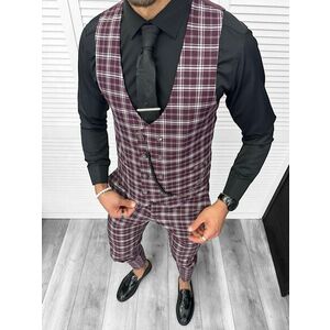 Compleu barbati Vesta + Pantaloni Lant si cravata cadou B4008 Z6-2 imagine