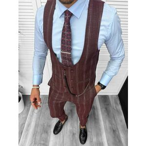 Compleu barbati Vesta + Pantaloni grena B5517 Y8-3* imagine