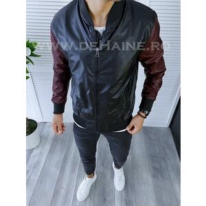 Geaca barbati neagra din piele ecologica B5991 D5-4.1 imagine