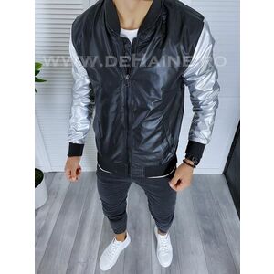 Geaca barbati neagra din piele ecologica B5994 D5-1.3 imagine