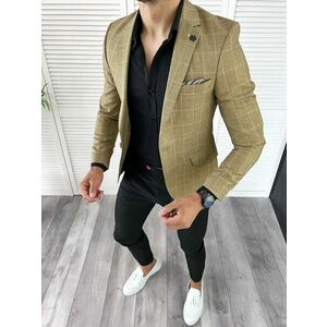 Sacou barbati slim fit in carouri 11978 D3-5.1 imagine