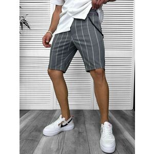 Pantaloni scurti casual gri cu dungi 13165 D6-4.2 imagine