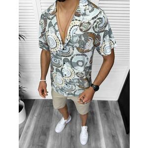Camasa barbati PREMIUM maneca scusta cu imprimeu 13174 D6-3.4 imagine