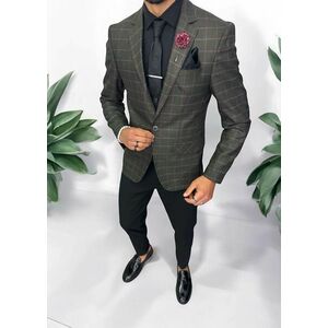 Costum barbati slim fit sacou pantaloni vesta cravata batista 13194 imagine